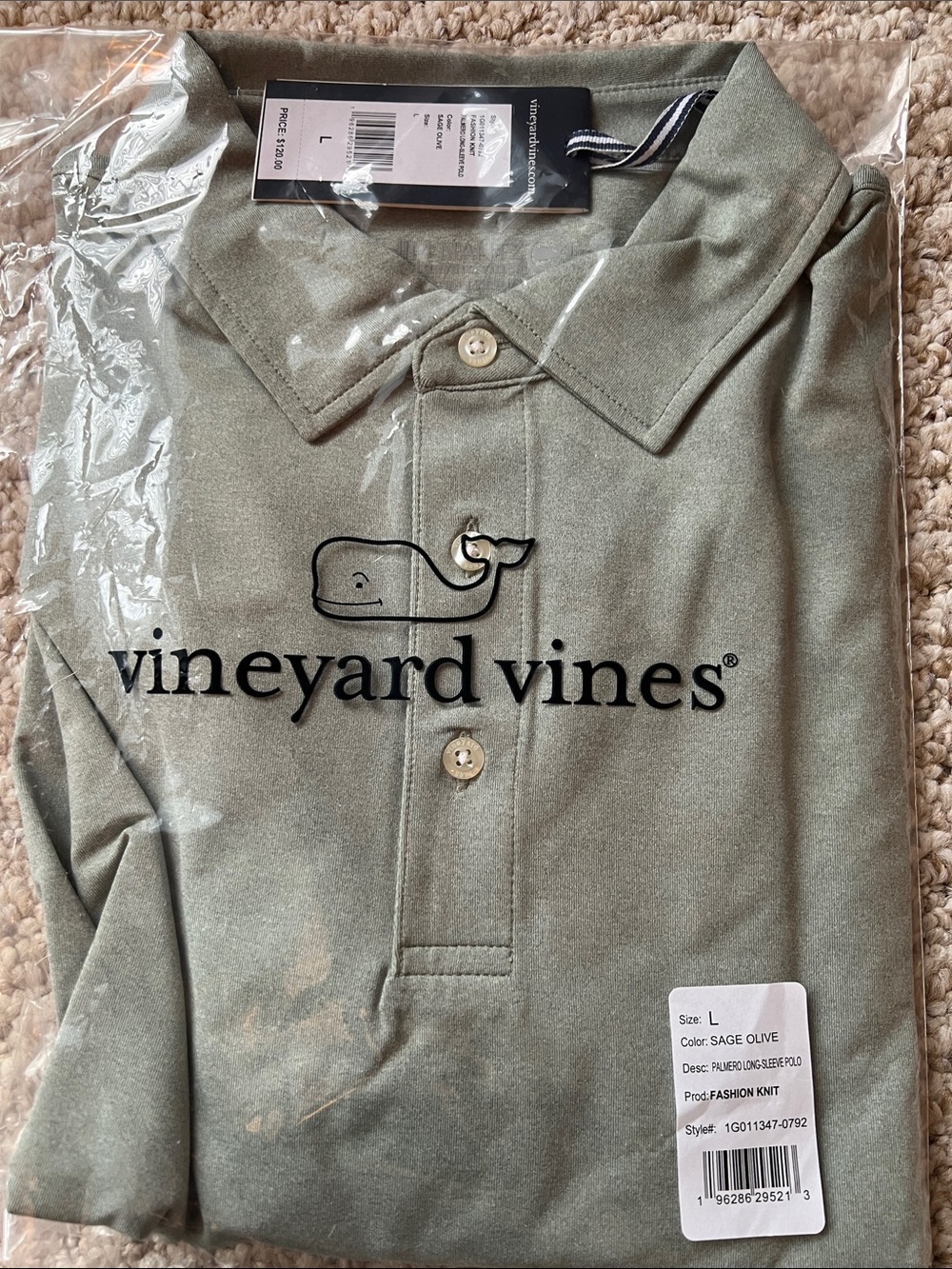 Vineyard Vines Sage Olive Polo Shirt